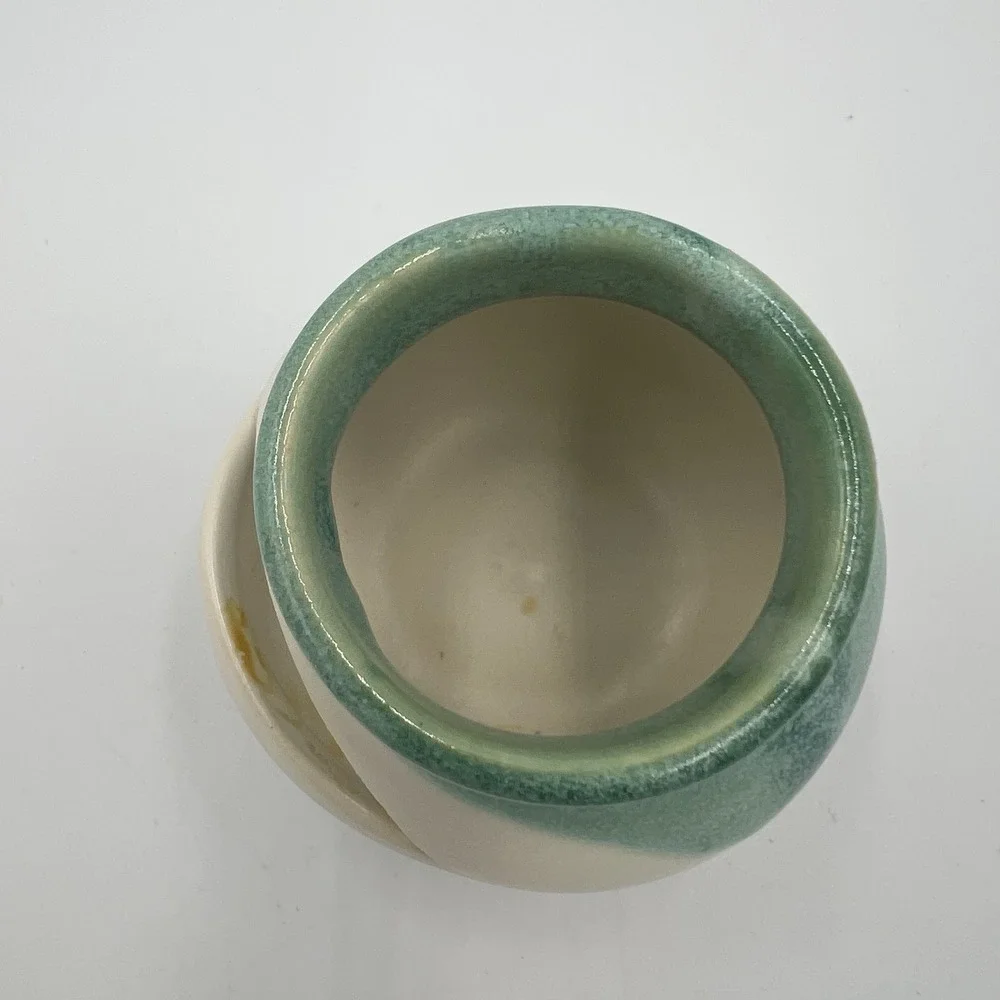 Ceramic Egg Separator Green White Face Design Kitchen Gadget 3